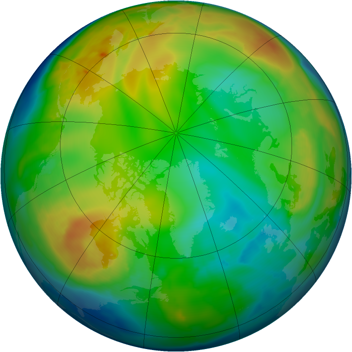 Arctic ozone map for 02 January 2011